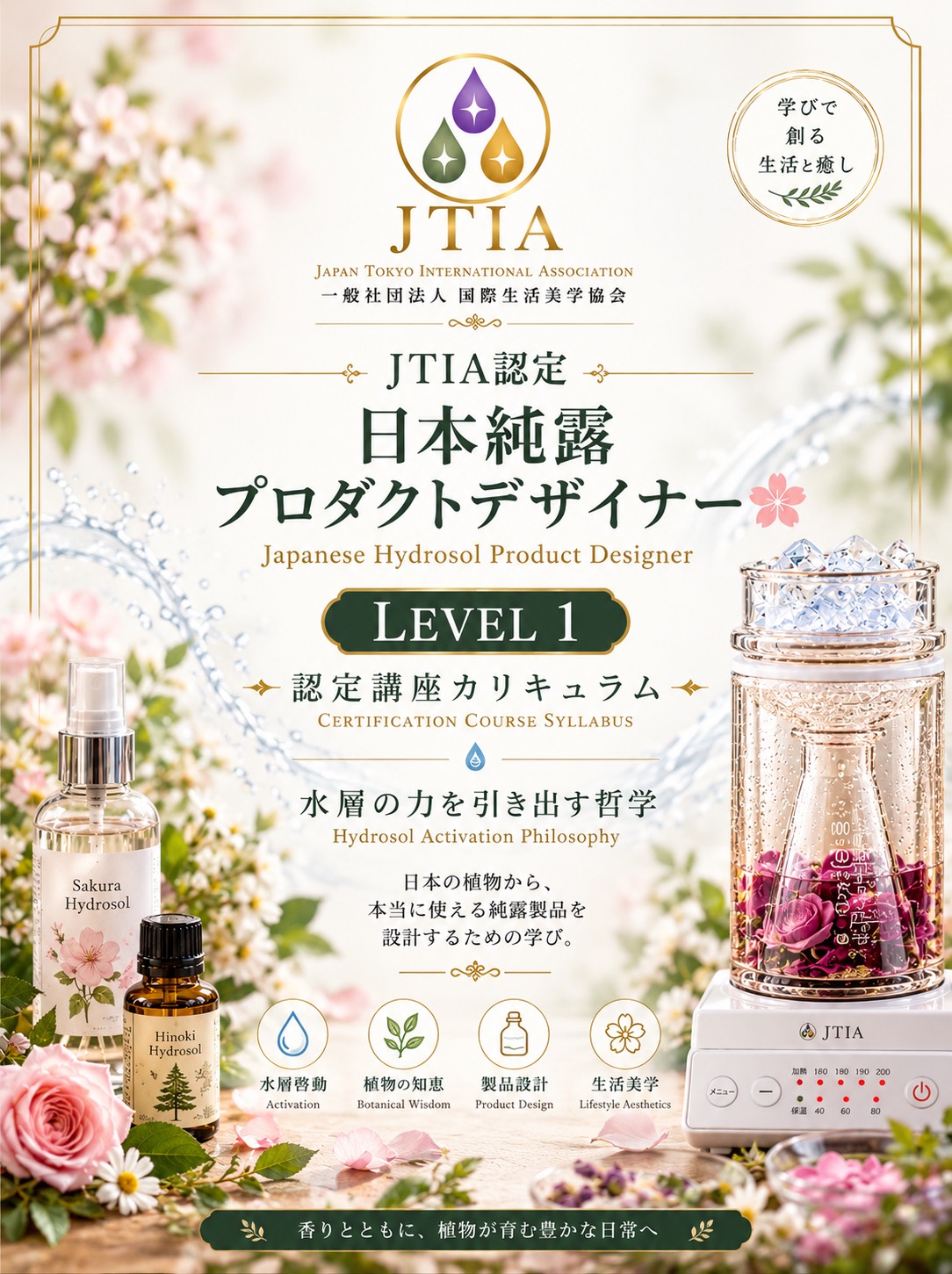 三層芳療 LEVEL 1 日本ハーブウォーター認定デザイナー